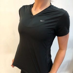 Black Nike Fit Sweat Wicking V Neck T-Shirt